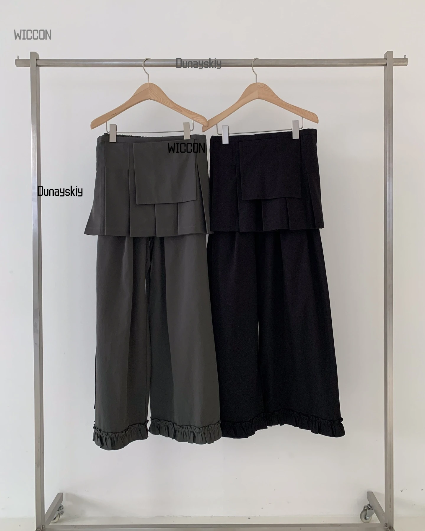 Y2k destacável calças compridas feminino coreano ins saia plissada amarrar conjunto de duas peças rendas cor sólida calças compridas saia curta tendência nova