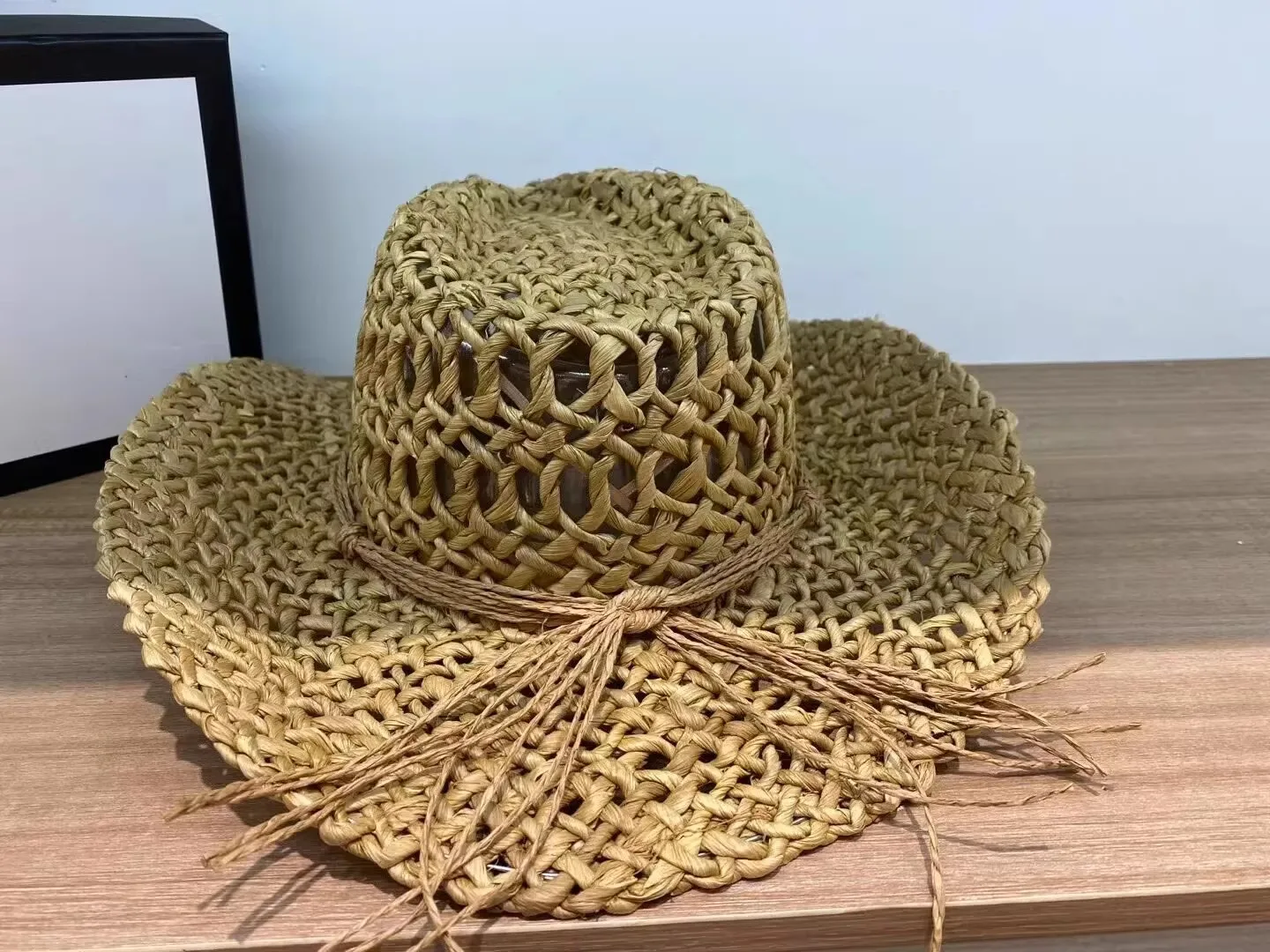 Corn Skin Material Straw Hat Western Cowboy Hat Spring/Summer Panama Sun Hat Vintage Elegant Cowboy Jazz Hat Sombrero Hombrero