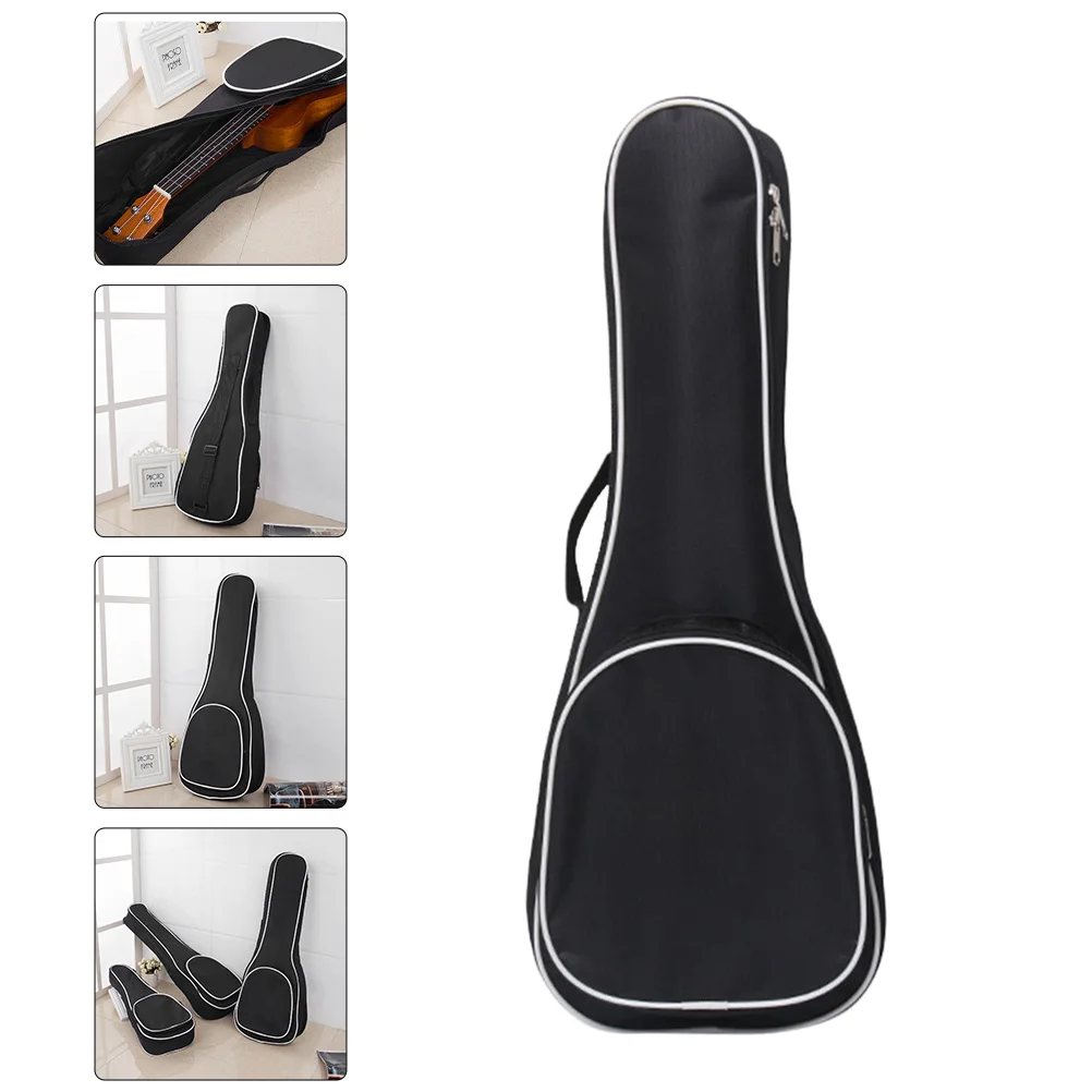 Bolsa para ukelele, accesorios difusores impermeables, bolsas de mano gruesas, estuche de 23 pulgadas, práctico transporte portátil negro