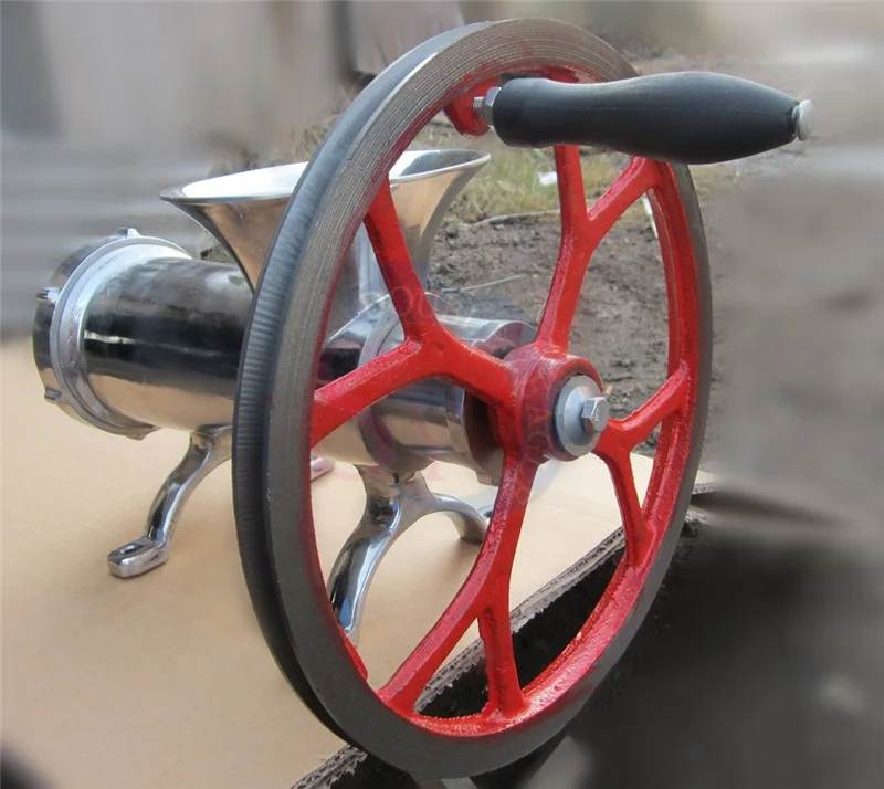 

Stainless Steel Manual Pully Meat Grinder, Mincer, Beef and Pepper Grinding Machine for Dogs or Animals, Kitchen Use, 304, 32 #