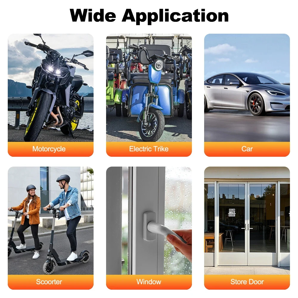 Awapow سيارة RV إنذار اهتزاز الباب والنافذة إنذار 110dB مكافحة سرقة دراجة نارية دراجة حماية الأمن