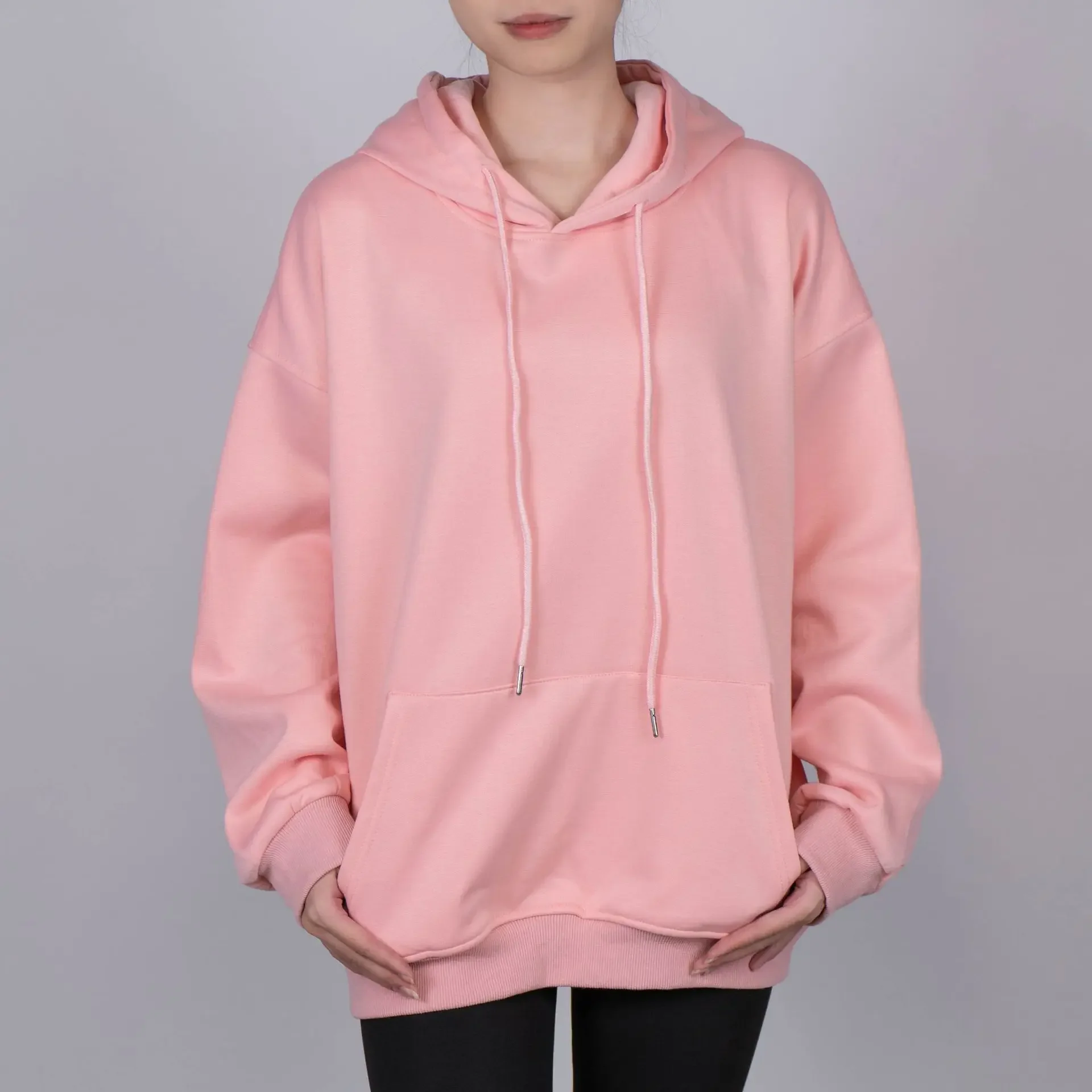 Autumn/Winter Fleece-Lined Hooded Sweatshirt Unisex Casual Sports Pullover Hooded Top Loose-Fit For Men And Women