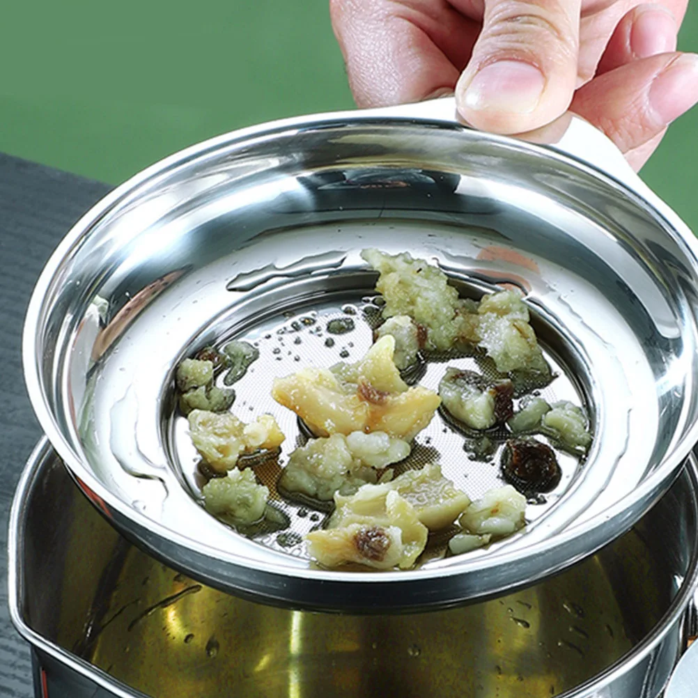 

1Pcs 304 Stainless Steel Oil Soup Separator Bowl Leakproof Tank with Lid Sieve for Kitchen Home Restaurant Silver
