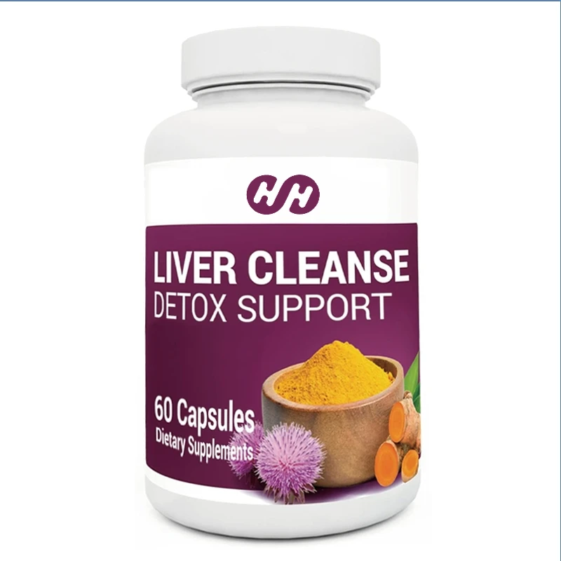 Liver Cleansing and Detoxification Capsule, Containing 60 Capsules of Milk, Thistle, Cow Bile,folic Acid, Turmeric, Black Pepper