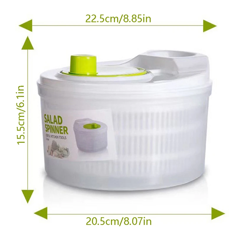 Salad Spinner Lettuce Greens Washer Dryer Drain Crisper Strainer For Washing Drying Leafy Vegetables Kitchen Accessories