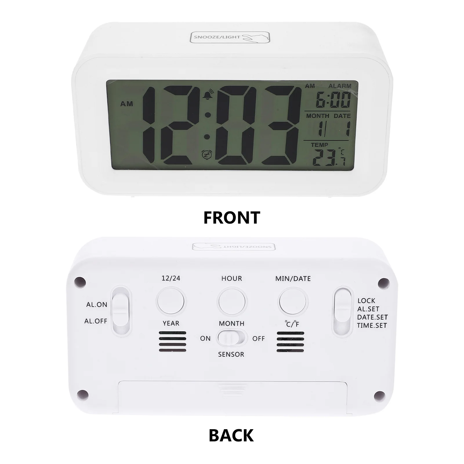 

Sensor Alarm Large Lcd Night Light Multifunctional Digital Clock For Bedroom Lcd Alarm Clock