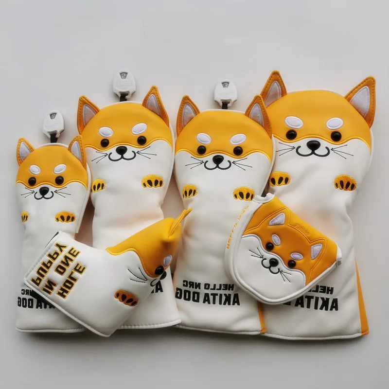 

Cute Shiba Inu Dog Semi-Circle Golf Putter Head Cover for Hybrid Iron Clubs Protective Cover