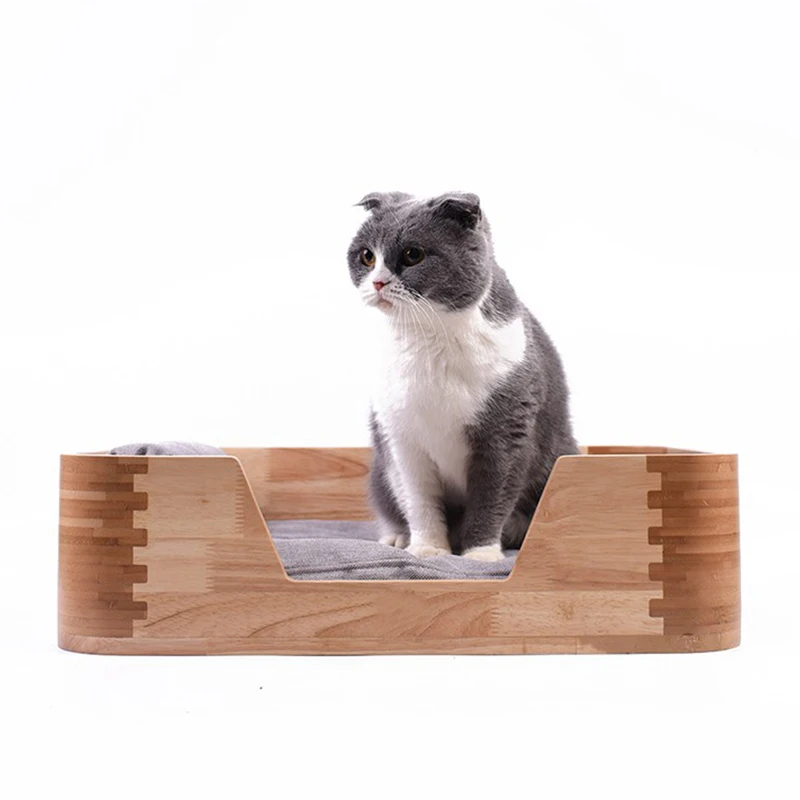 Factory Direct Supply New Design Solid Wooden Cat Furniture  Dog Pet Bed