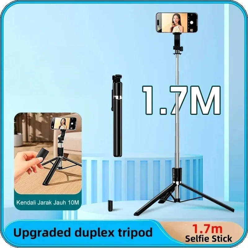 Bluetooth Selfie Stick Tripod with Multifunction Stabilizer Light Remote for Android iPhones