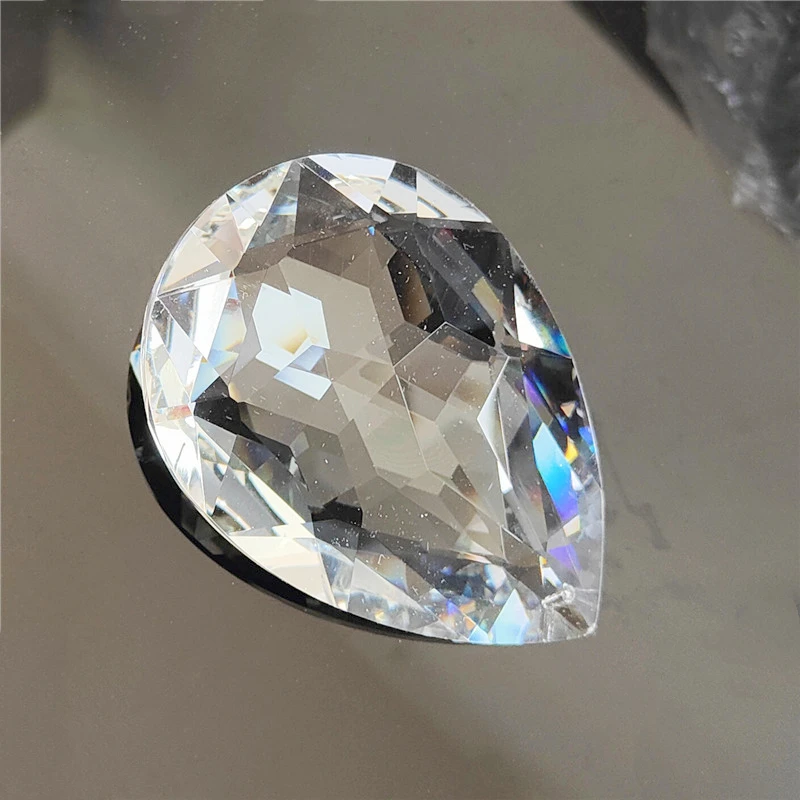 22mm 38mm 50mm 63mm 76mm Clear Glass Tear Drop Crystal Chandelier Parts K9 Glass Suncatcher Prism Hanging Trimming Pendants