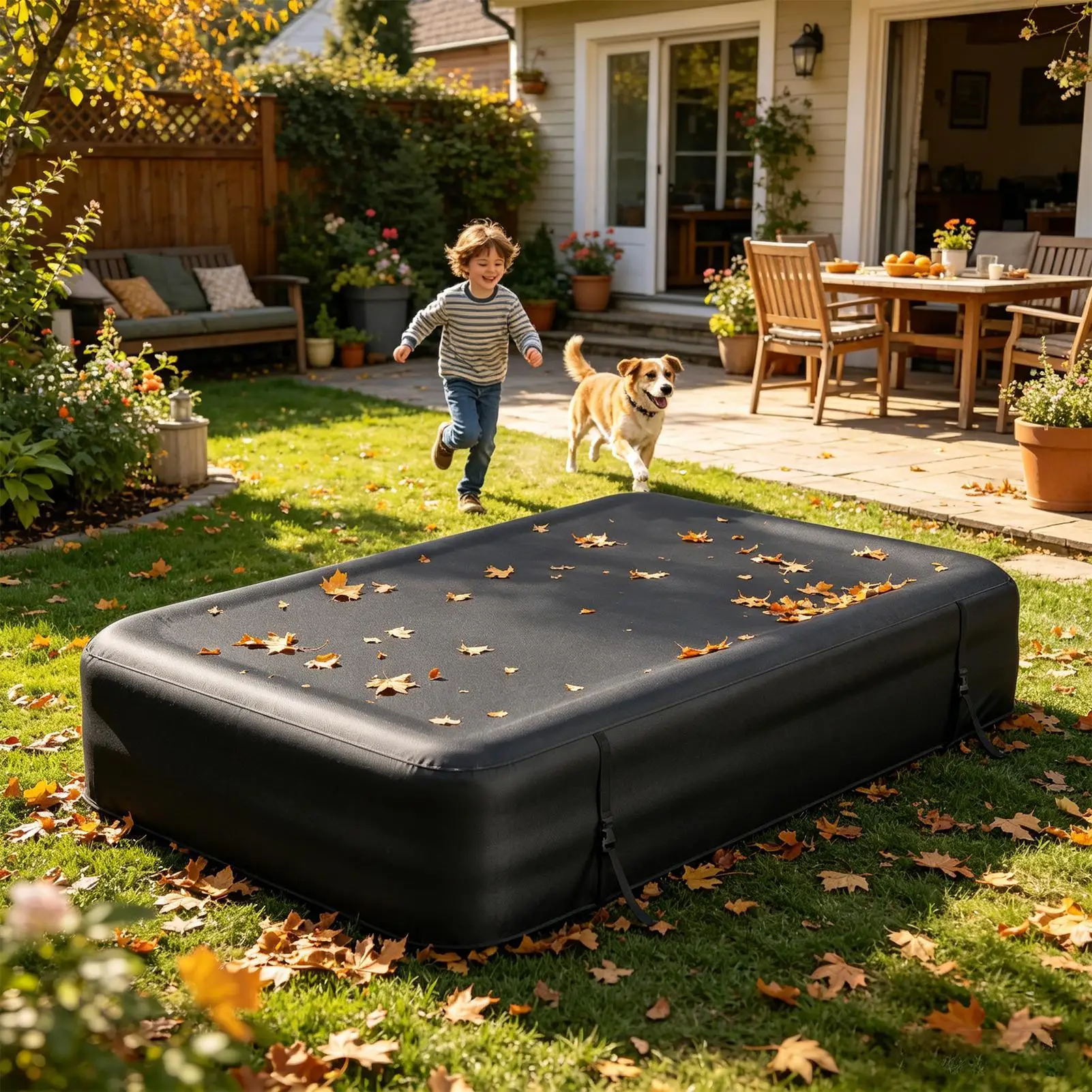 

Pool Cover Windproof Rectangle Shape Protector Blanket Outdoor Pool Cover for Outdoor Garden Backyard Over Ground Spa Hot Tub