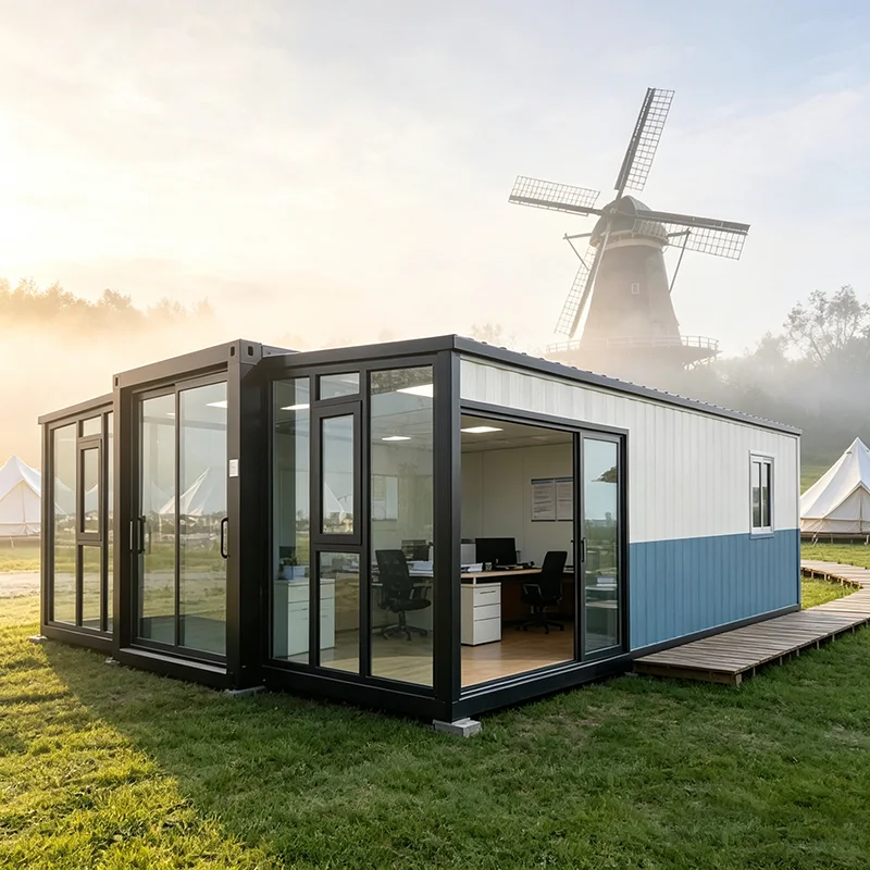 Container House Luxury Thermal Glamping Unit for Lakeside Tourist Resort Business
