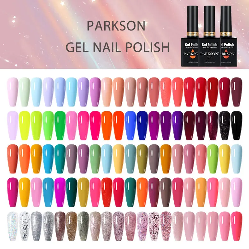 Parkson 12ml Nail Gel Polish Semi Permanent Base And Top Coat  Gel Varnish Colorful LED UV Soak Off Nail Art Maincure At Home