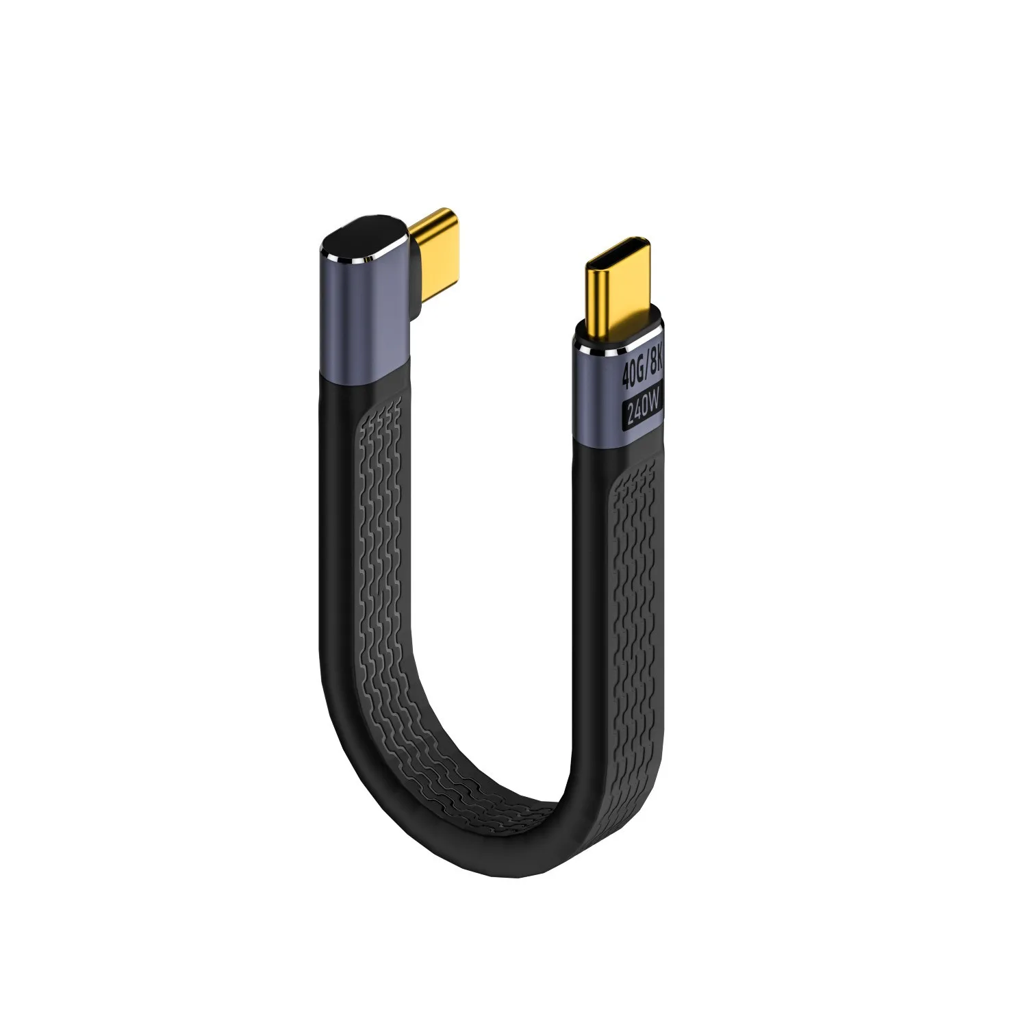 USB 4 90 Degree Thunderbolt3 Elbow USB C Cable 40Gbps Thunderbolt 4 Angle Type C Cable for SSD Laptop Macbook Elbow Connector