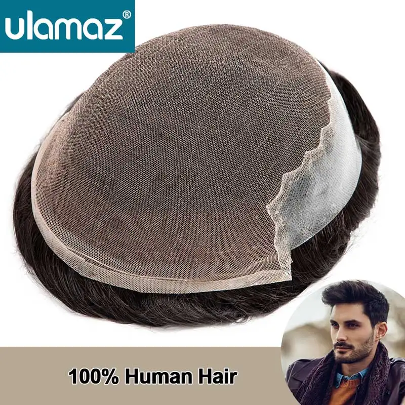 

Q6 Lace Wig Man Bleach Knot Toupee Hair Men Capillary Male Hair Prosthesis Lace PU Hair System Wigs For Men Lace Front Men's Wig