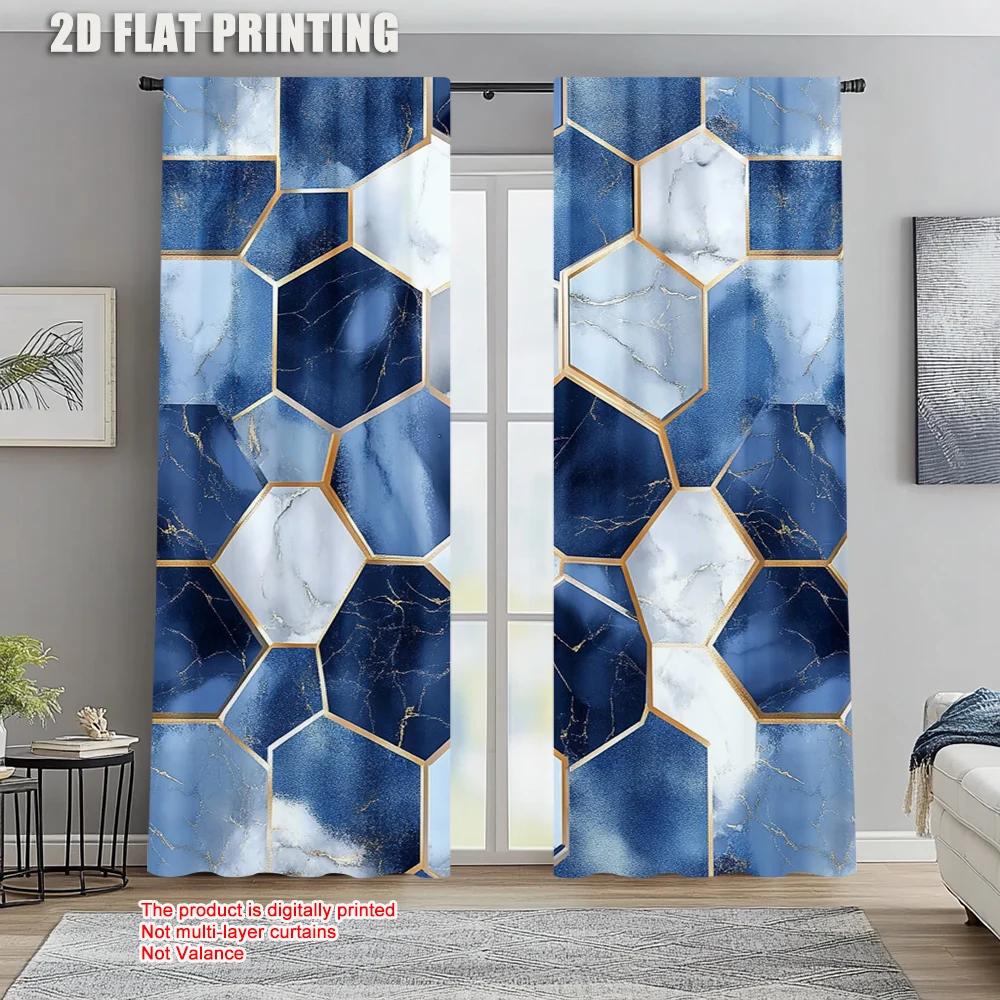 

2pc, Window Drapes Geometric Patterns Versatile Durable Polyester,Without Electricity Festive Wall Decor Use for Daily home