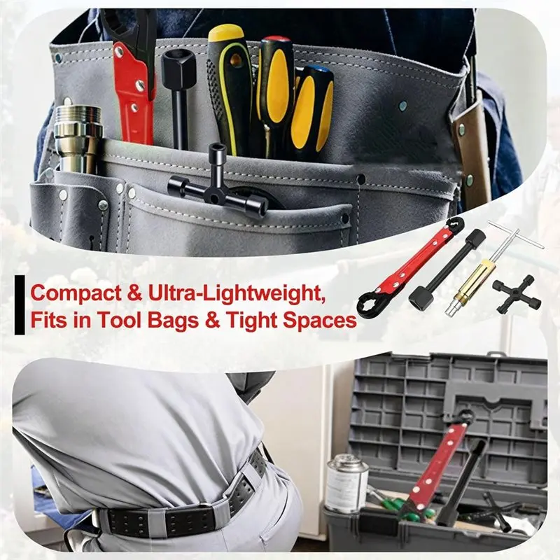 WCS-Quick Repair Plumbing Tools Kit Featuring Angle Stop Wrench& 1/2 In Compression Sleeve Puller, Professional Plumbers Wrench