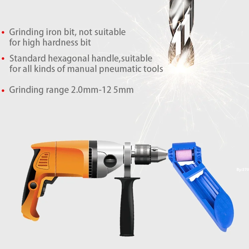 2.0-12.5mm Portable Drill Bit Sharpener 1 Set Corundum Grinding Wheel Bit Tool Twist Drill Bit Sharpening Machine