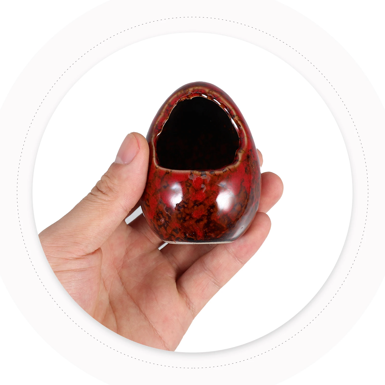 

4Pcs Japanese Style Dry Ice Cups Sashimi Decoration Creative Egg-Shaped Ceramic Containers Hotel Table Decor Practical Dry Ice