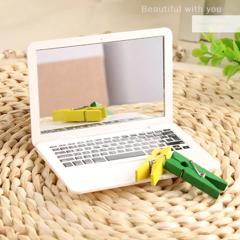 مرآة مكياج صغيرة عالية الجودة للكمبيوتر المحمول ماك بوك فضي وأبيض مرآة لمستحضرات التجميل تصميم جديد مرآة مكياج محمولة مرآة مدمجة #3