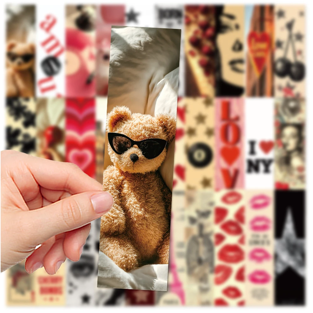 30PCS Cartoon Retro Bookmark Ins Style Pages Book Mark Cartoon Printing Annotated Notebook Clip Creative Unique Durable Gifts