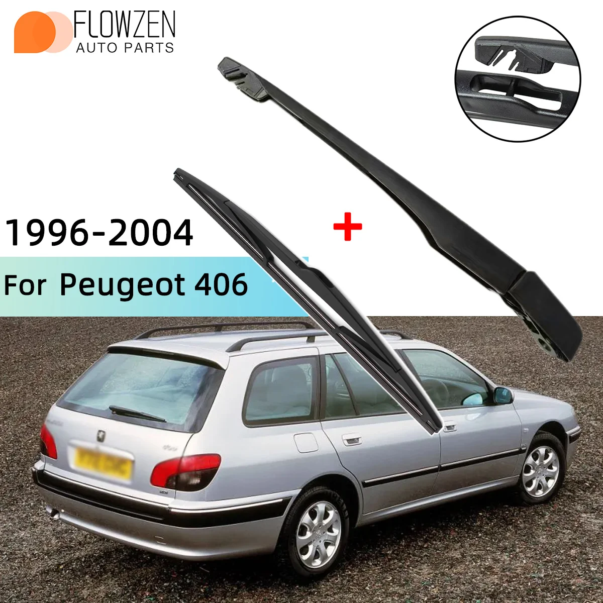 Scheibenwischerblatt & Heckwischerarm-Kit für Peugeot 406 1996–2004 Heckscheibenwischerarmblatt Autozubehör