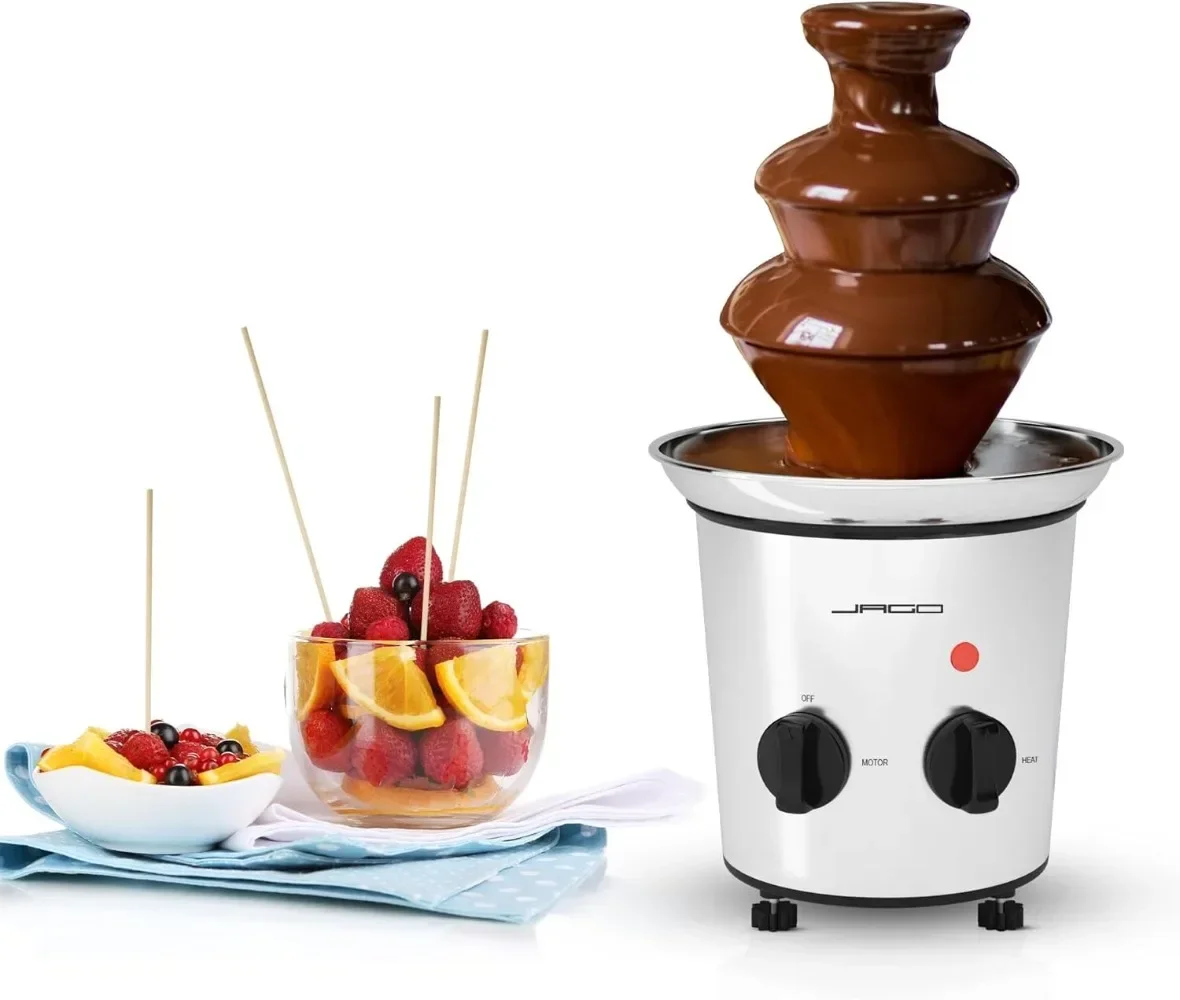 Fuente Chocolate 3 Pisos - 275W, Torre Acero Inoxidable Altura 39cm, Capacidad 1Kg, Apta para Lavavajillas, Platado