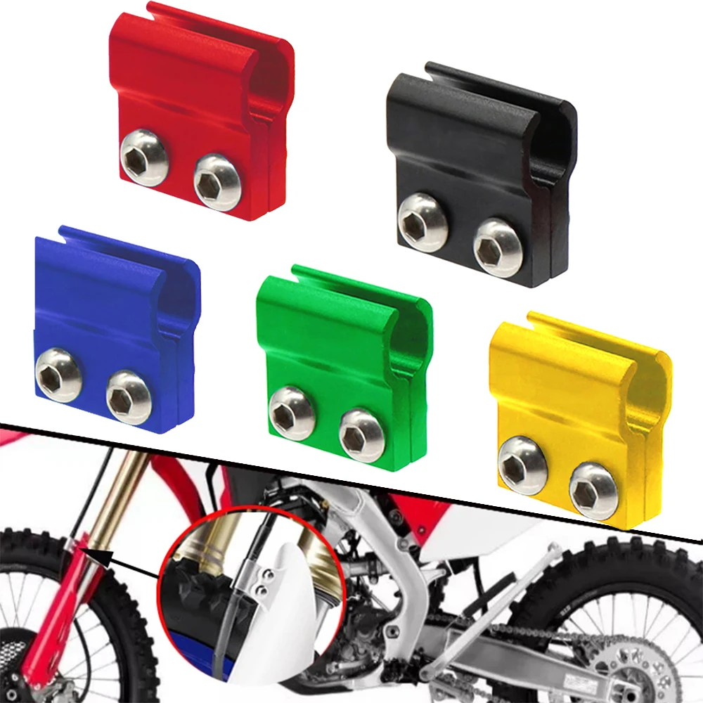For Honda CR80R CR85R CR125R CR250R CR500R Motorcycle Front Brake Hose Clamp Holder CNC Machined Clamping Guide