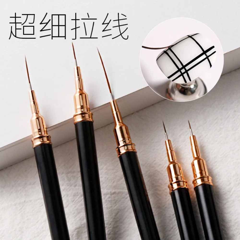 5/7/9/15/25MM 5 pièces ensemble de pinceaux à revêtement pour la peinture des ongles pinceaux à revêtement fin pour ongles ensemble de pinceaux à ongles pour acrylique