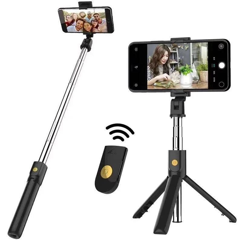 Selfie Stick Monopod Mini Tripod Selfi with Bluetooth Remote Mobile Phone Stand Holder for iPhone Samsung Xiaomi POCO Smartphone