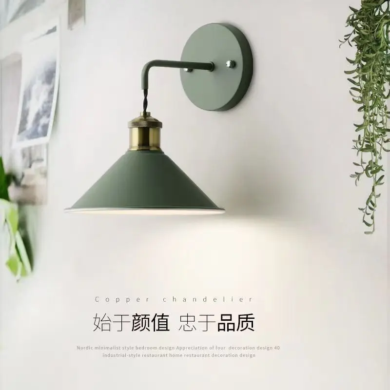 

Nordic creative bedroom wall lamp color Macaron lamp corridor staircase wall lamp simple bedside lamp