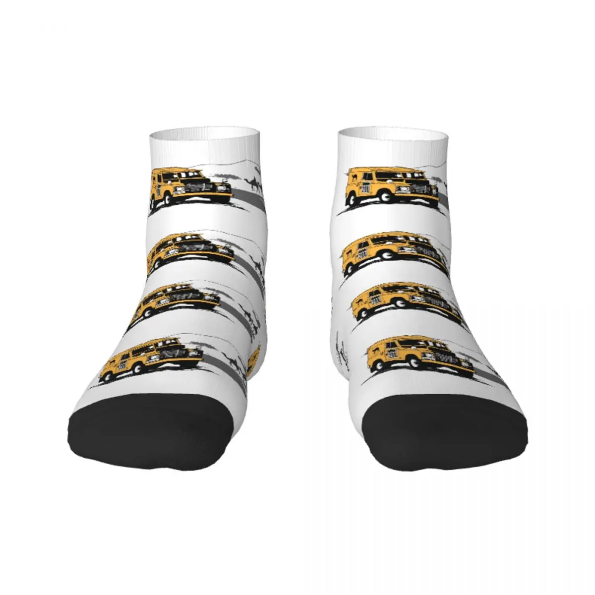 Funny Print Yellow Car Desert Trophy Socks for Women Men Stretch Summer Autumn Winter Crew Socks