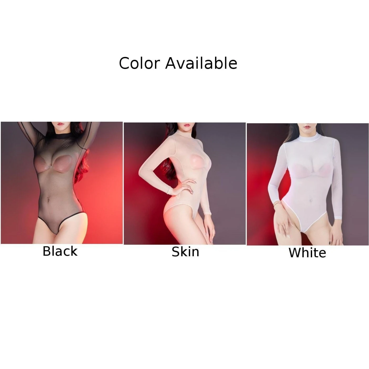 Dames Doorzichtig Gaas Doorzichtig Bodysuit Sexy Lange Mouw Hoge Uitgesneden Jumpsuit Transparant Verleidelijk Leotard Slanke Erotische Badkleding