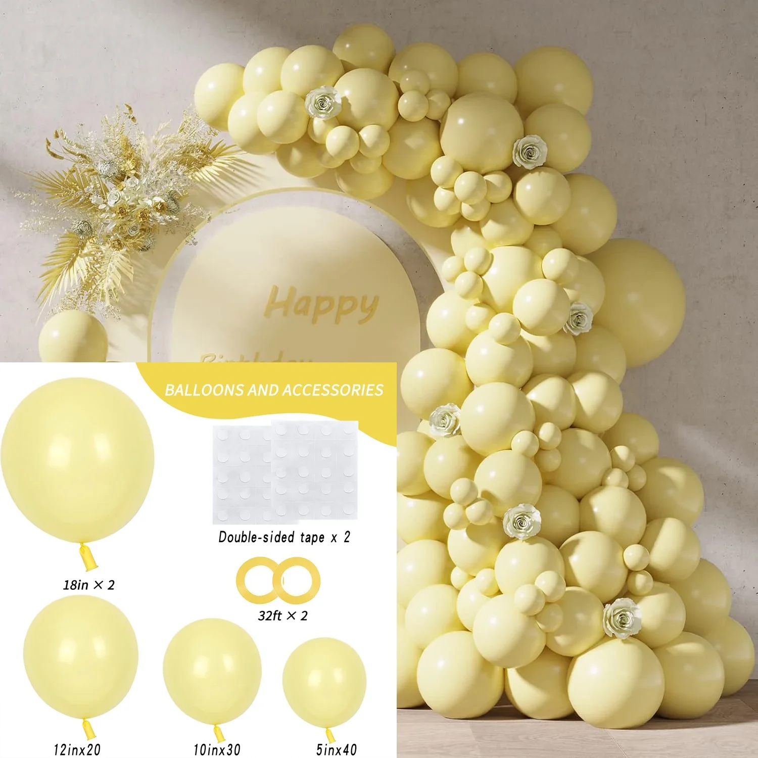 96-teiliges Macaron-Pastell-Ballonset - Regenbogenfarbene Latexballons für Geburtstag, Hochzeit, Babyparty, Partydekoration – Detail 5