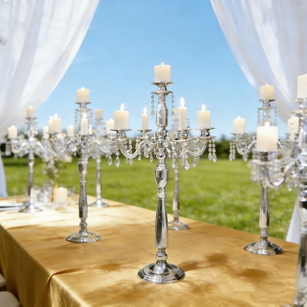 

10pcs(60cm to 100cm )Gold & Silver Tall Metal Flower Stand Vase Elegant Table candlestick Centerpiece for Weddings & Parties