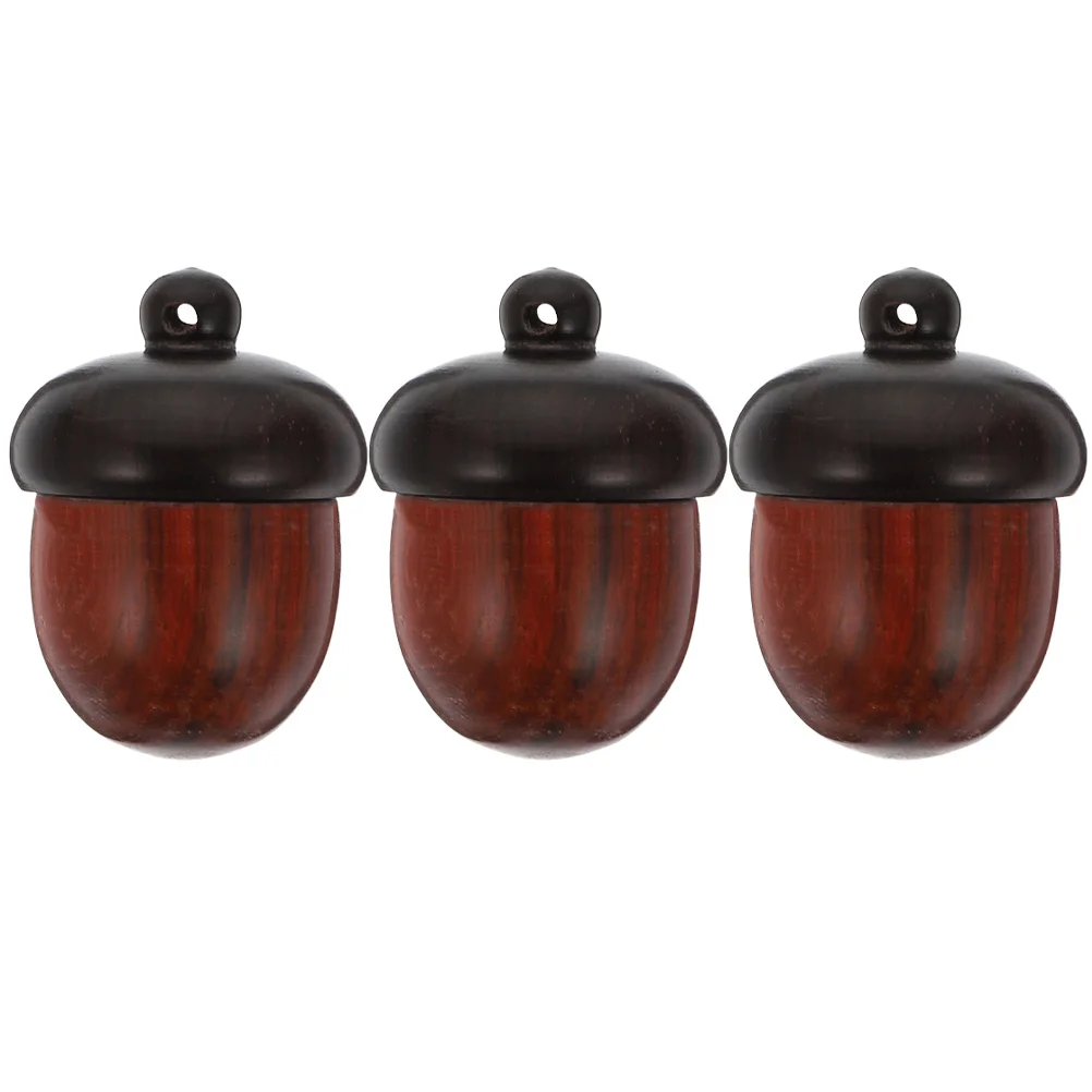 

3 Pcs Color-blocked Wood Nut Pendant Charm Acorns Jewelry DIY Crafts Small for Charms Making Necklace Supplies