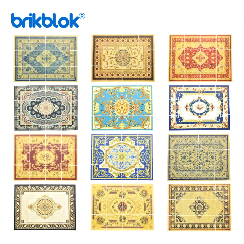 MOC Printed Blocks Printed Carpet Rug Mat Floor for Building Block House Compatible with Building Blocks Toys
