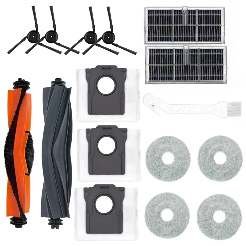 A005-Accessories For Dreame X40 Ultra Robotic Vacuum Brush Roller Mop Pads Dust Bags Active Carbon Filters Side Brush