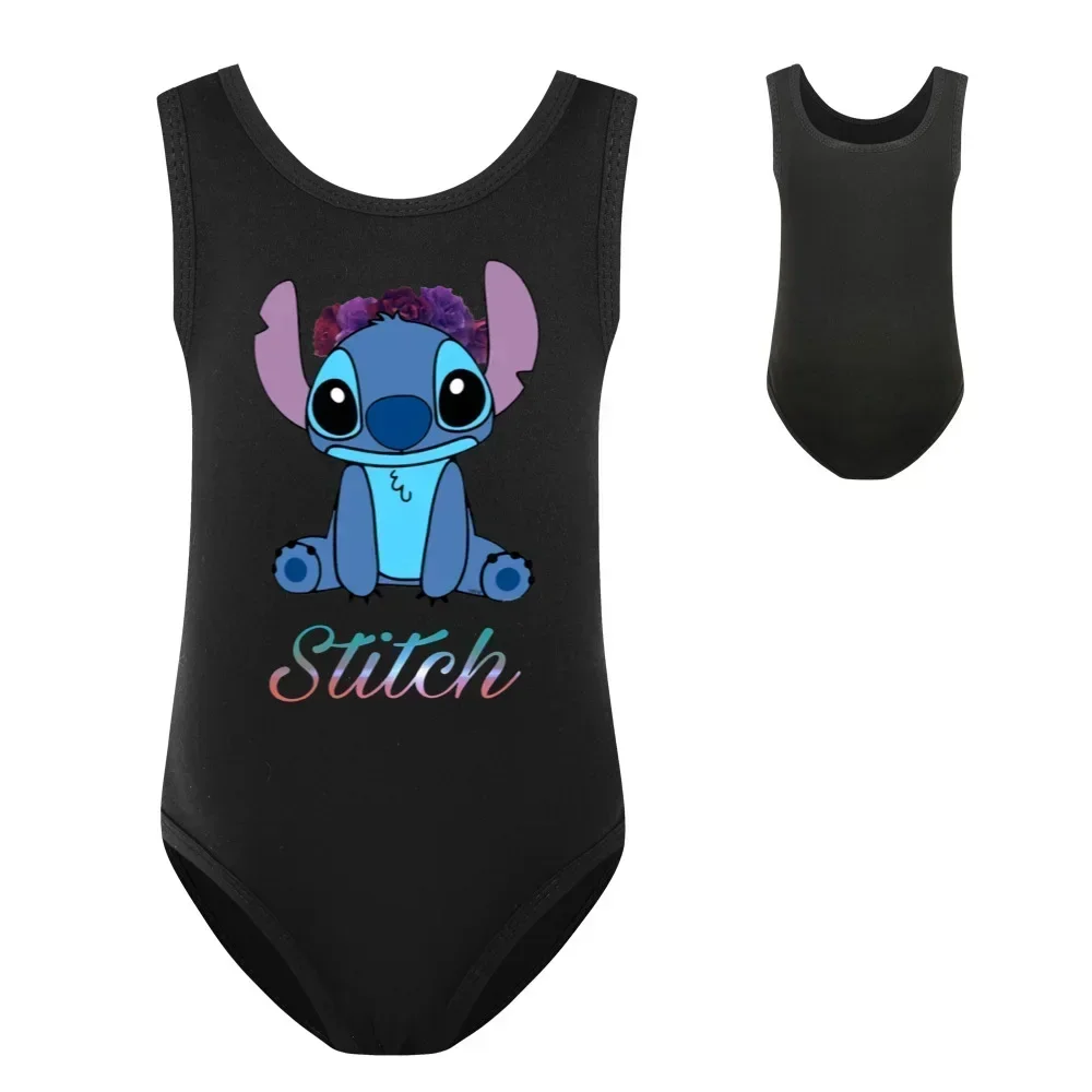 HOT Disney Cute Cartoon Stitch Girls Fashion Casual Versatile Cartoon Swimsuit Children\'s Clothes Children\'s Swimsuit