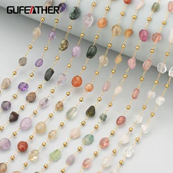 GUFEATHER,1 메터/몫,C422, 체인, 스테인레스 스틸, 천연석, 매력, 보석 만들기 결과, 손으로 만든, diy 팔찌 목걸이