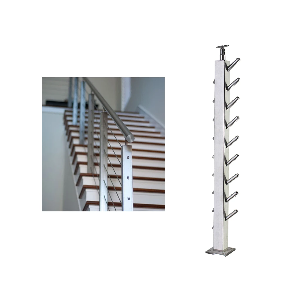 Public Space Wire Cable Railing Horizontal Bar Deck Cable Railing System Stair Handrail Veranda Railing Designs