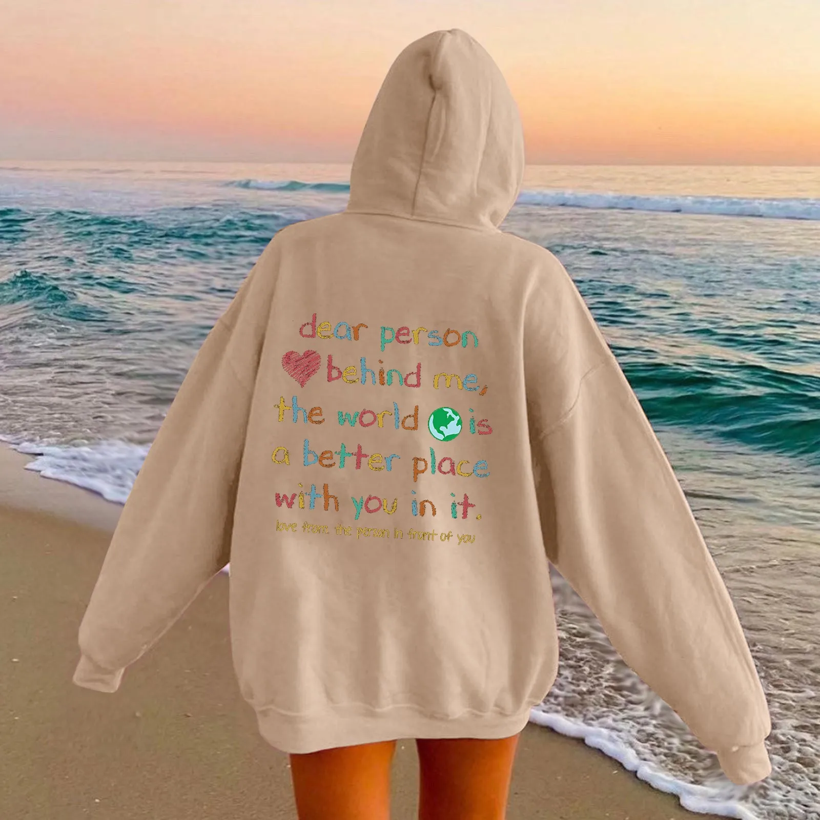 Dear Person Behind Me Hoodie Mental Health Awareness Pullover Vintage Aesthetic Hoodie with Words on Back Unisex Trendy Hoodies