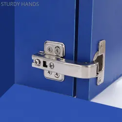 1Pc 90 Degrees Stainless Steel Cupboard Hydraulic Hinges Damper Buffer Soft Close Hinge Cabinet Furniture Hardware with Screw