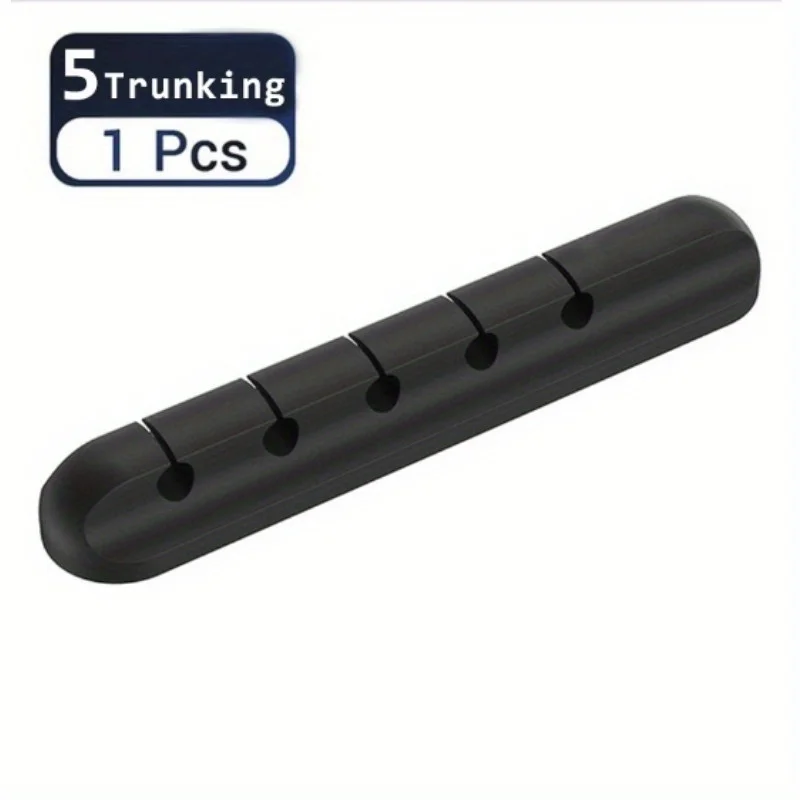 1개 5홀 블랙 케이블 정리함 데스크탑 케이블 관리 홀더