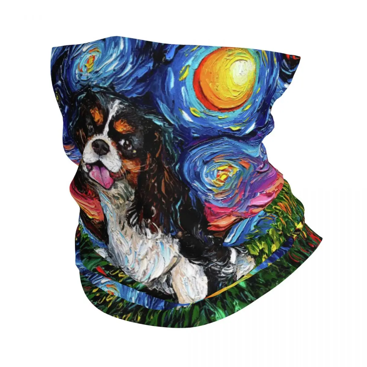 Cavalier King Charles Spaniel Starry Night Bandana Neck Warmer Women Men Winter Ski Tube Scarf Gaiter Pet Dog Lover Face Cover