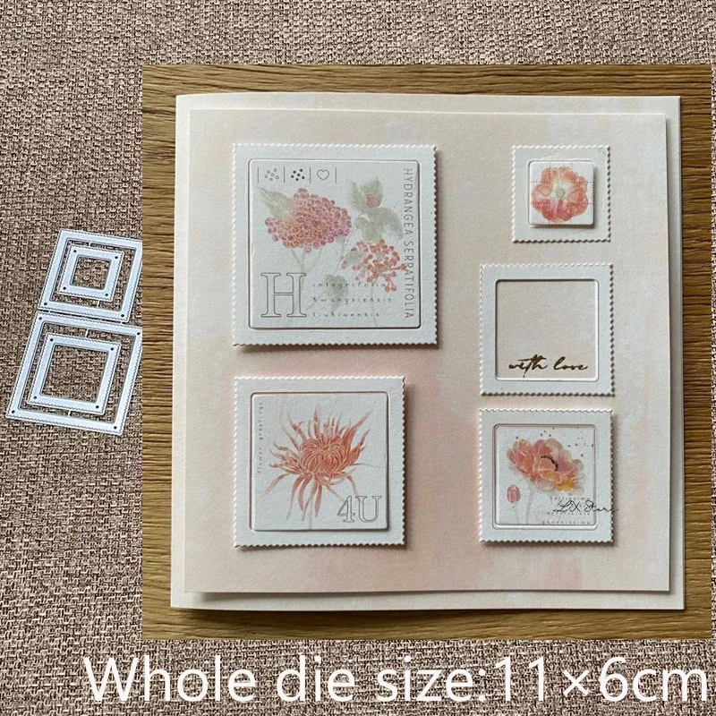 

Новый дизайн, металлические трафареты для вырезания, 4 шт., квадратные формы, для декоративной вырезки, скрапбукинга, альбомов, бумажных открыток, тиснения