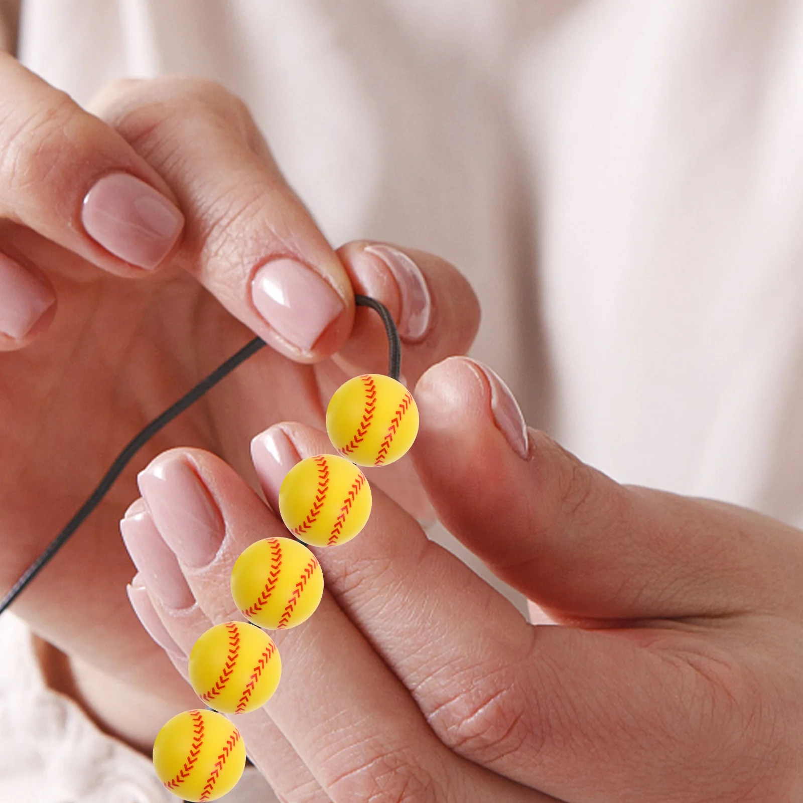 50Pcs Sports Beads for Keychain Making DIY Pendant Charms Smooth Sturdy Safe Material Jewelry Accessory Beads for Crafts