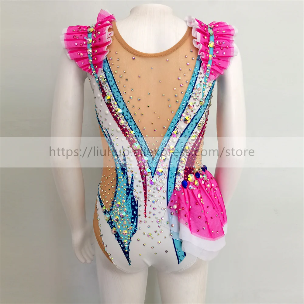 LIUHUO Customize Women Girl Costume Performance Rhythmic Gymnastics Child Leotards Competition Teens Skating Dress Multicolour