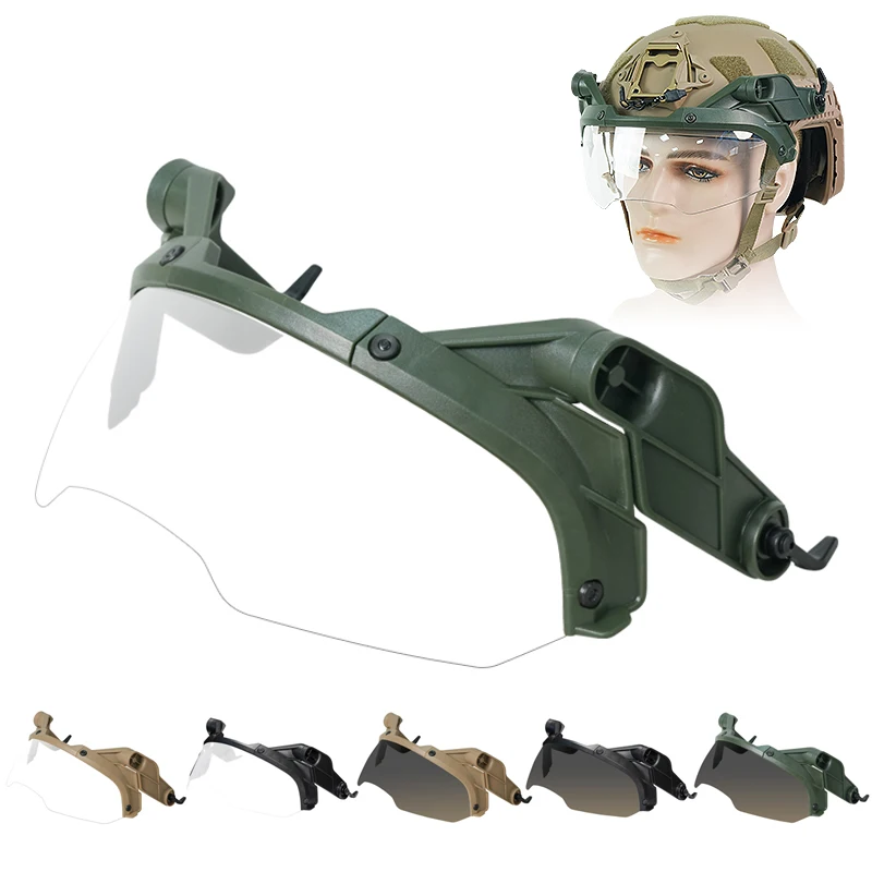 Les lunettes viennent avec des crochets et peuvent être utilisées avec un masque facial sont des casques de sécurité en plein air pour les jeux de personnes réelles, lunettes de chasse