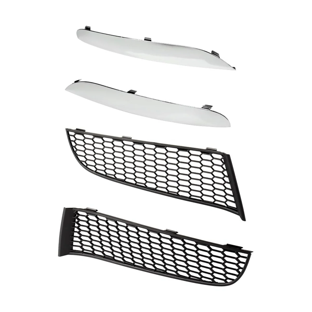 For 7 Series F01 2009-2015 Front Lower Bumper Grille Kit Replace 51118047727 51118047728 51117903673 51117903674 B